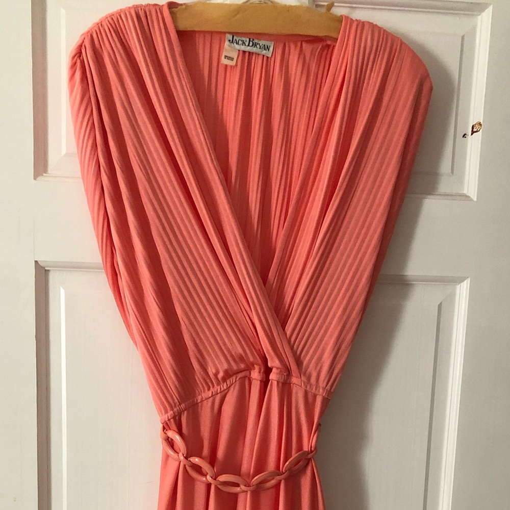 Vintage 1970s Coral Disco Dress